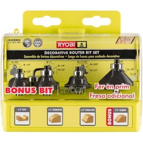 Ryobi A25RS42 Decorative Router Bit Set (4-Piece)