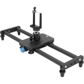 16in/40cm Carbon Fiber Camera Slider, Rail Track with Adapter Screws, Load 3kg 6.6lb, Rail Track Slider for DSLR Camera Camcorder