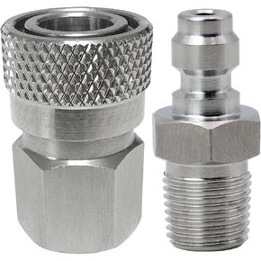 1/8 Inch NPT Female Connector and 8mm Male Plug Fill Nipple Quick-Disconnect Set, Remote Line Male & Female Set for PCP Foster Paintball Airsoft Diving