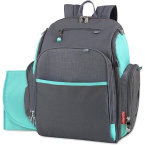 Baby Essentials Fastfinder 3 Piece Set Diaper Bag Backpack for Moms & Dads with Changing Pad and Wipes Pocket (Aqua)