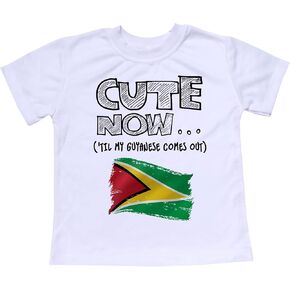 Toddler Guyana T-Shirt 'Til My Guyanese Comes Out Kids Shirt Top in White 2T-8T
