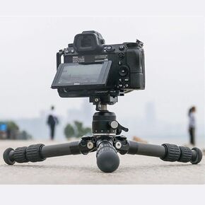 Mini Carbon Fiber Folding Desk Tripod with Pano ballhead 1/4" Screw