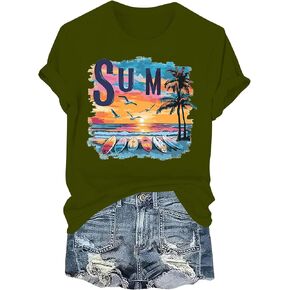 Womens Summer Tops Tie Dye Shirt Women Business Casual Outfits for Western Outfit Corset Top Cotton Tshirts