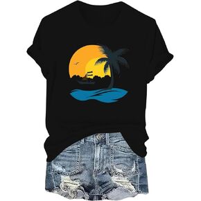 Womens Summer Tops Tie Dye Shirt Women Business Casual Outfits for Western Outfit Corset Top Cotton Tshirts in Kuwait