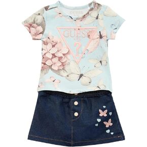 GUESS baby-girls Eco Stretch Jersey T-shirt and Skirt