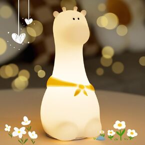 Night Light for Kids, 8 Colors Cute Nursery Nightlight, Silicone Rechargeable Bedside LED Night Lamp with Tapping Control for Bedrooms Baby Kids Boys Girls Gifts (Giraffe) in Kuwait
