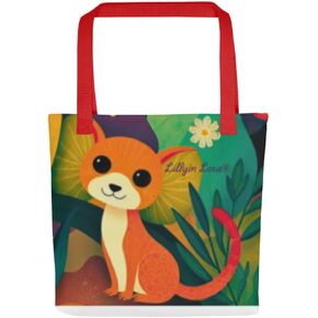 Lillyin Love® Happy Tail Tote – Cute Mouse Print Bag, Lightweight Reusable Carryall, Whimsical Animal Gift for Women and friends