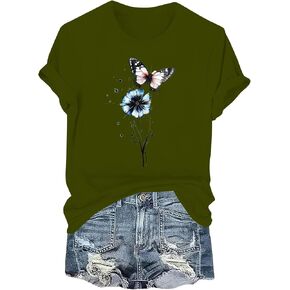 Graphic Tees for Women Summer Outfits Scrubs Tops 2025 Concert Spring Tee Summer Tops for Women 2025 Trendy Cute