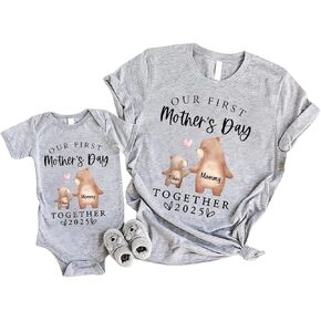 Personalized First Mothers Day Shirt 2025, Custom Our 1st Mothers Day Shirt, Mothers Day Matching Outfit For New Mom
