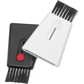 2pcs Telescopic Cleaning Brush Kit Portable Multi Use Monitor for Electronics Screen Keyboard Wiper Retractable Static Brush for Phones Laptops Cameras