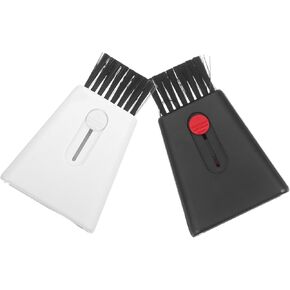 NUOBESTY 2pcs Retractable Keyboard Cleaning Brush Portable Dual Head Screen for Electronics Phones Tablets Laptops and Camera Lenses Compact Telescopic Design for Easy Dust Removal