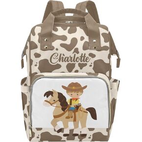 Personalized Diaper Bag Backpack Tote,Cowgirl,Custom Diaper Bags for Shower Gift