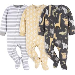 Gerber Unisex Baby Flame Resistant Fleece Footed Pajamas 3-Pack