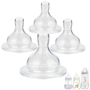 Silicone Nipple for MAM Easy Start Bottle,Easy Active Bottle and Glass Baby Bottles,Size 4,Extra Fast Flow，Replacement Bottle Nipples,6m+, 4 Count