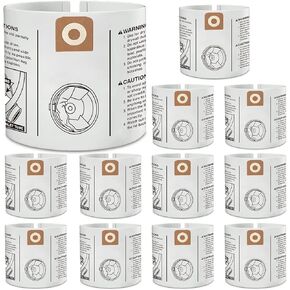12 Pack Vacuum Bags Replacement for Craftsman shop vac bags 16 Gallon, CMXZVBE38749 General Purpose Collection Bags, Fit CRAFTSMAN 16 & 20 Gal Wet/Dry Vacs Models# CMXEVBE17595 CMXEVBE17596