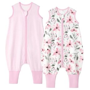 Yoofoss Toddler Sleep Sack With Feet 24-36 Months 100% Organic Cotton Baby Sleep Sack with Legs Toddler Wearable Blanket with 2-Way Zipper