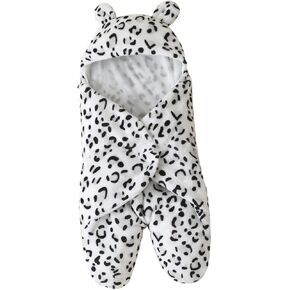 1pc Cartoon Cow Sleeping Bag Romper Flannel Swaddling Jumpsuit for Newborns Comfortable Breathable Design for Swaddling