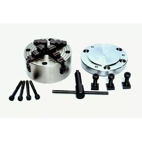 4 Jaw 100Mm Independent Lathe Chuck Front Mount With Suitable Backplate-Amz457