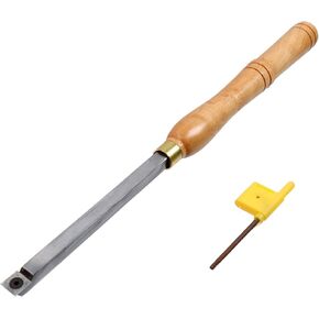 Swan Neck Hollower Wood Woodturning Tool 16.54 Inches Carbide Bended Tipped Lathe Chisel Tool Bar with Ci3 12mm Round Carbide Insert Cutter for Carpenter DIY