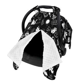 Goth Carseat Covers Baby, Gothic Winter Carseat Cover for Baby, Minky Baby Car Seat Cover for Boy & Girl, Peekaboo Opening Car Seat Canopy for Newborn, Multi Use Mom Nursing Cover, Gothic in Kuwait