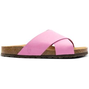 Sandgrens Handmade Unisex Cork Slides | European Top Grain Leather Sandals with Soft Suede Footbed and EVA Rubber Sole | Soria