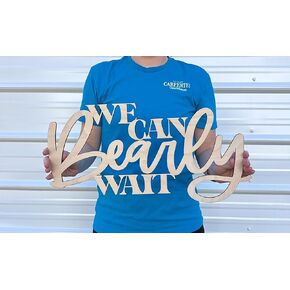 We Can Bearly Wait Sign for Backdrop,Baby Shower Decor,Bear Theme Party Decorations for Boys and Girls Birthday Party Decorations