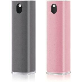 2PCS Screen Cleaner Touchscreen Mist Spray, Touchscreen Mist Cleaner, Screen Cleaner Spray and Wipe, Fingerprint-Proof Screen Cleaner for All Phones, Laptop and Tablet Screens (Pink+Grey)
