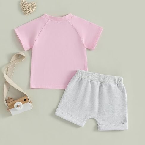 Baby Girl First Birthday Outfit In My One Year Old Era T-Shirt Solid Color Shorts Set 1st Birthday Gifts in Kuwait