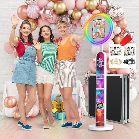 Portable IPad Photo Booth Compatible with Any IPad, Includes Remote-Controlled RGB Ring Light, Music Sync, Custom Logo and Flight Case Photo Needs (for 10.9/11in Ipad) in Saudi Arabia
