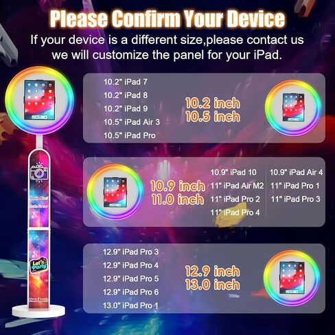 Portable IPad Photo Booth Compatible with Any IPad, Includes Remote-Controlled RGB Ring Light, Music Sync, Custom Logo and Flight Case Photo Needs (for 10.9/11in Ipad) in Saudi Arabia