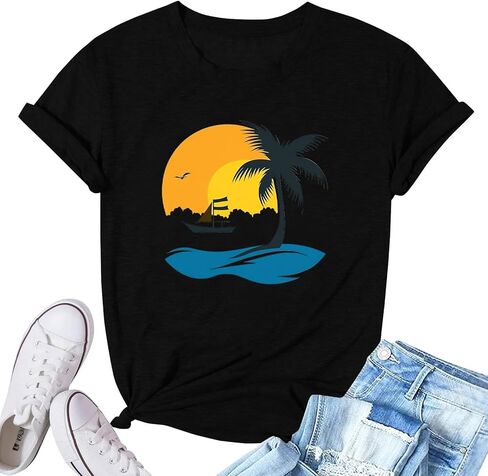 Womens Summer Tops Tie Dye Shirt Women Business Casual Outfits for Western Outfit Corset Top Cotton Tshirts in Kuwait