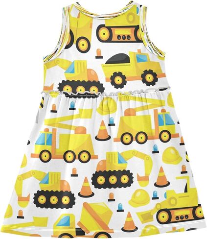 Boccsty أصفر البط قلوب البنات لباس الأطفال طفل صغير الفساتين الصيفية الفساتين الصيفية 2T-8T in Kuwait