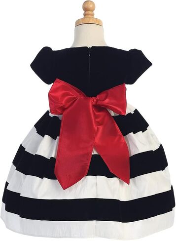 Black White Striped Dress Girls Christmas Dresses for Baby Girls - Black Velvet Dress Toddler Girl in Kuwait