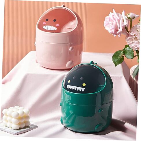 Cartoon Dinosaur Mini Trash Can Tabletop Garbage Storage for Office Home Cute Design Material for Organizing Desktop and Dresser in Saudi Arabia