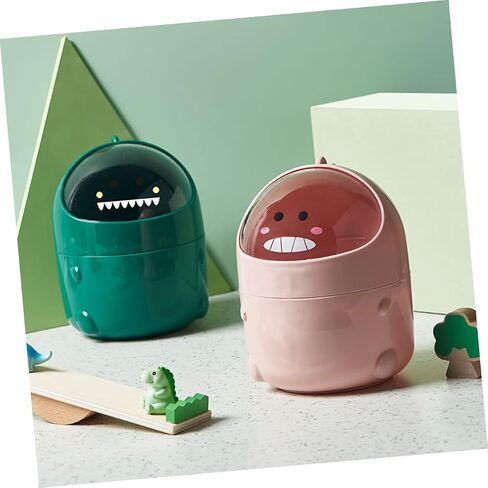 Cartoon Dinosaur Mini Trash Can Tabletop Garbage Storage for Office Home Cute Design Material for Organizing Desktop and Dresser in Saudi Arabia