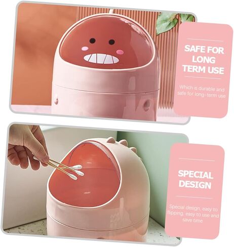 Cartoon Dinosaur Mini Trash Can Tabletop Garbage Storage for Office Home Cute Design Material for Organizing Desktop and Dresser in Saudi Arabia