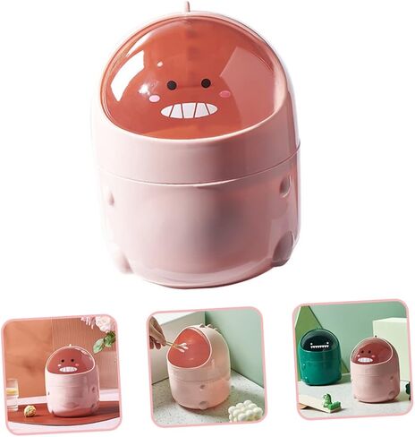 Cartoon Dinosaur Mini Trash Can Tabletop Garbage Storage for Office Home Cute Design Material for Organizing Desktop and Dresser in Saudi Arabia