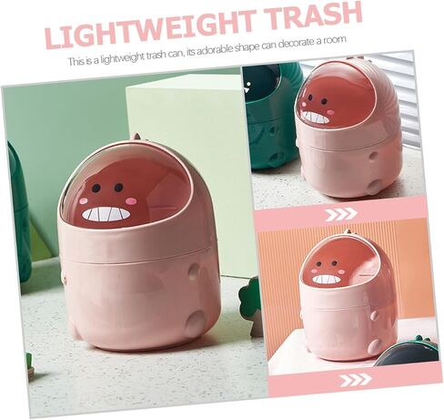 Cartoon Dinosaur Mini Trash Can Tabletop Garbage Storage for Office Home Cute Design Material for Organizing Desktop and Dresser in Saudi Arabia