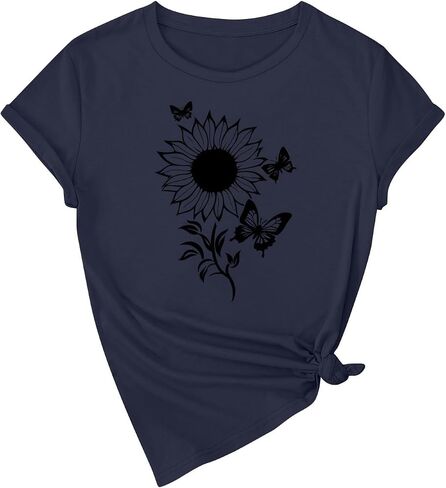 Graphic Tees for Women Summer Outfits 2025 Western Outfit Tops Womens Casual Top Blouse Y2K Clothes Womens in Kuwait