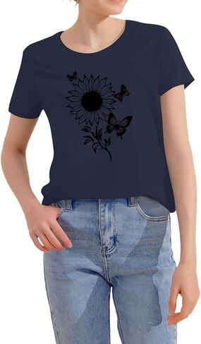 Graphic Tees for Women Summer Outfits 2025 Western Outfit Tops Womens Casual Top Blouse Y2K Clothes Womens in Kuwait