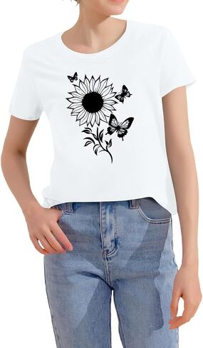 Graphic Tees for Women Summer Outfits 2025 Western Outfit Tops Womens Casual Top Blouse Y2K Clothes Womens in Kuwait