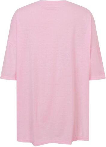 Womens Summer Oversized Shirts Beach Short Sleeve Shirts Round Neck Plus Size Workout Tshirts Casual Solid Blouses in Saudi Arabia