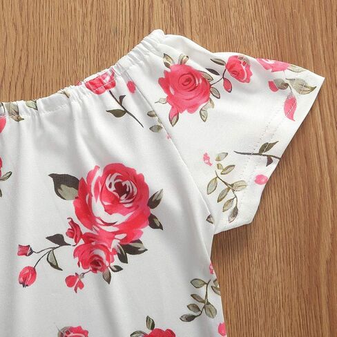 Toddler Baby Girl Spring Summer Clothes Short Sleeve T-Shirt Jean Shorts Kids Infant Denim Outfits in Saudi Arabia