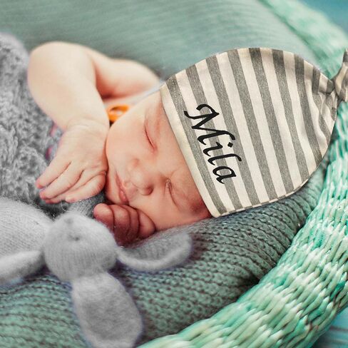 Custom Baby Boy Girl Beanie Hat, Personalized Keepsake Newborn, Customized Infant Gift for Showers, New Parents in Saudi Arabia