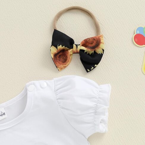 BemeyourBBs Baby Girl First Birthday Outfit 1st Flower Short Sleeve Romper Cute Shorts Set One Year Birthday Summer Clothes in Kuwait