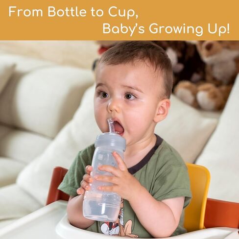 Sippy Straw Nipples Compatible with MAM Bottles & Glass Bottles, Replacement Bottle Nipple, Soft Food Grade 100% Silicone Spouts, Leak-Proof, BPA Free, Variable Flow, 9m+, 4 Count in Kuwait
