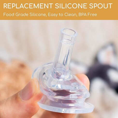 Sippy Straw Nipples Compatible with MAM Bottles & Glass Bottles, Replacement Bottle Nipple, Soft Food Grade 100% Silicone Spouts, Leak-Proof, BPA Free, Variable Flow, 9m+, 4 Count in Kuwait