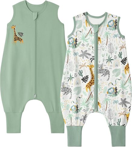 Yoofoss Toddler Sleep Kit مع أقدام 24-36 شهرًا 100 ٪ كيس نوم للقطن العضوي مع بطانية يمكن ارتداؤها in Kuwait