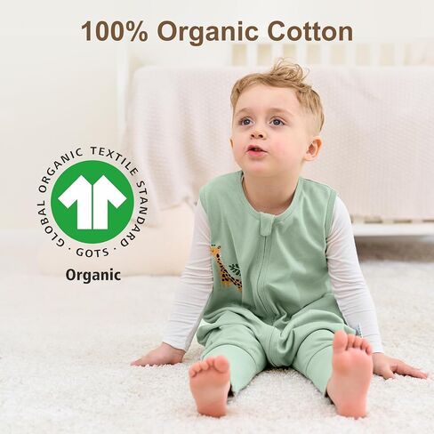 Yoofoss Toddler Sleep Kit مع أقدام 24-36 شهرًا 100 ٪ كيس نوم للقطن العضوي مع بطانية يمكن ارتداؤها in Kuwait