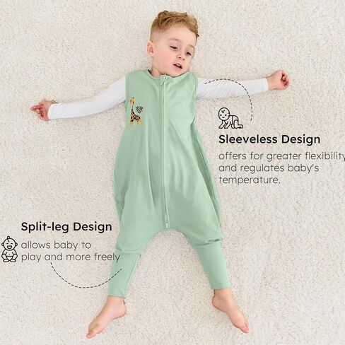 Yoofoss Toddler Sleep Kit مع أقدام 24-36 شهرًا 100 ٪ كيس نوم للقطن العضوي مع بطانية يمكن ارتداؤها in Kuwait